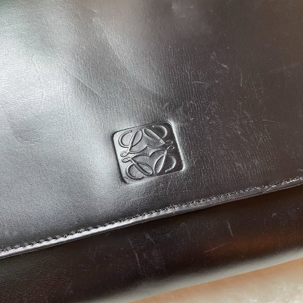 Vintage Loewe 1970s Anagram Goya Bag - Black