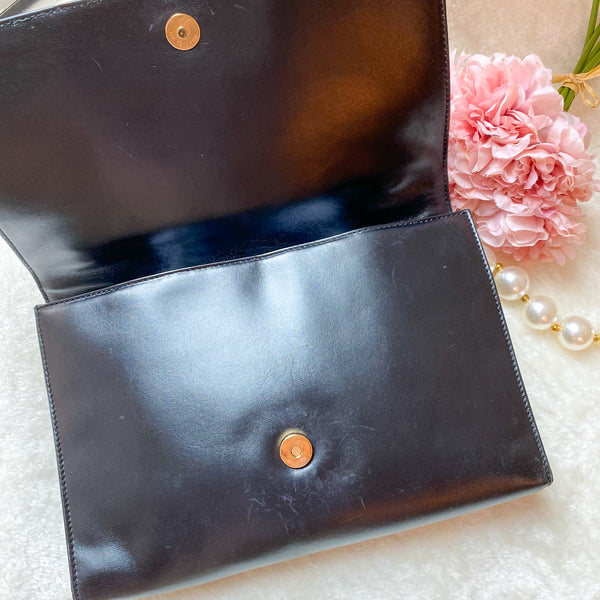 Vintage Loewe 1970s Anagram Goya Bag - Black