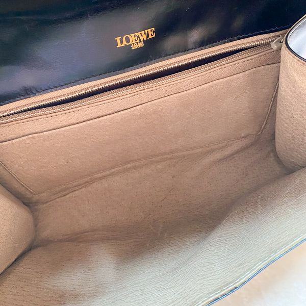 Vintage Loewe 1970s Anagram Goya Bag - Black