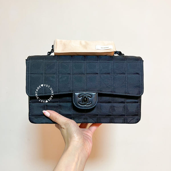 Vintage Chanel Coco Bar Classic Flap CF25 - Black