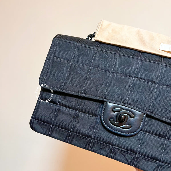 Vintage Chanel Coco Bar Classic Flap CF25 - Black