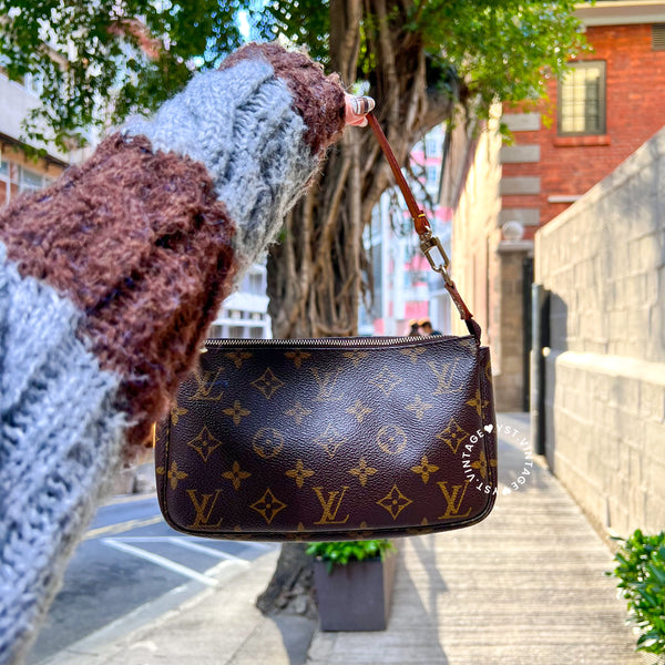 Vintage LV Monogram Pochette with Original Strap