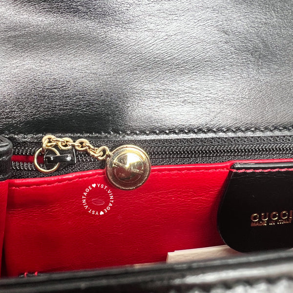 Vintage Gucci Bamboo Medium Top Handle Bag - Black 002