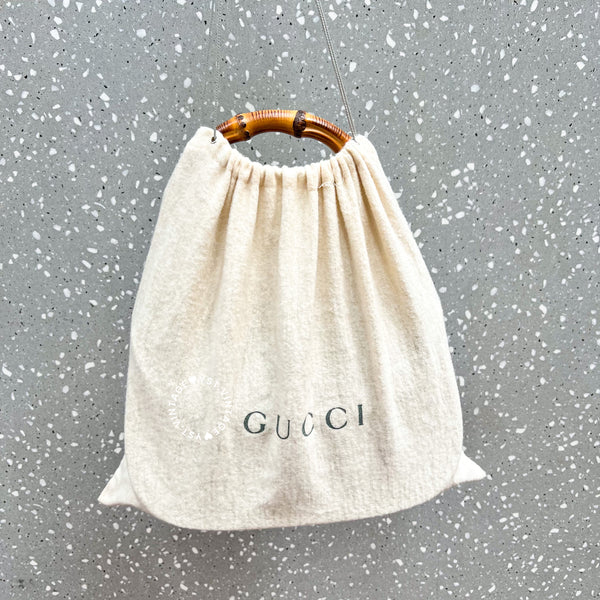 Vintage Gucci Bamboo Medium Top Handle Bag - Black 002