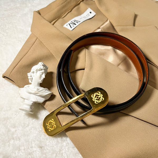 Vintage Loewe Anagram 2-way Belt - Black/Brown