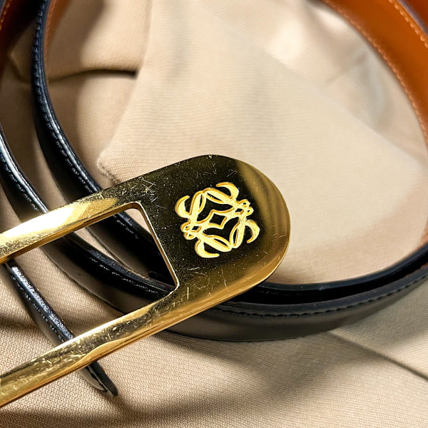 Vintage Loewe Anagram 2-way Belt - Black/Brown