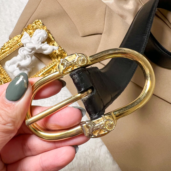 Vintage CELINE Double Sulky Belt - Black