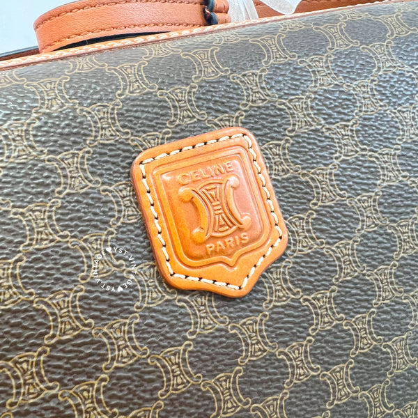 Vintage CELINE Macadam Makeup Bag - Brown 014