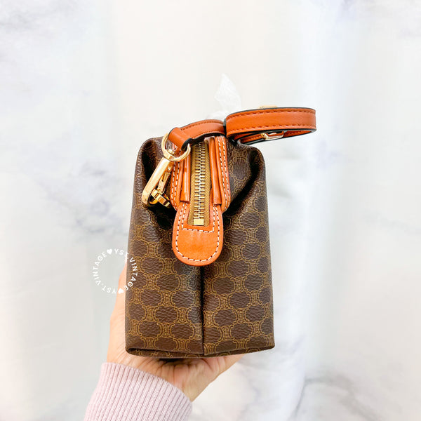 Vintage CELINE Macadam Makeup Bag - Brown 014