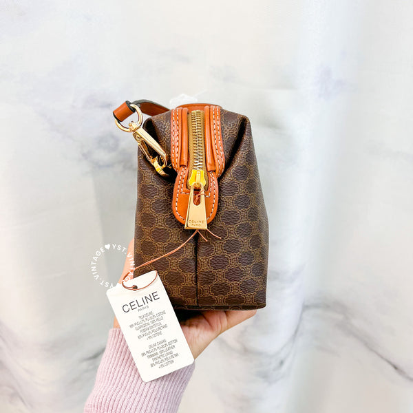 Vintage CELINE Macadam Makeup Bag - Brown 014