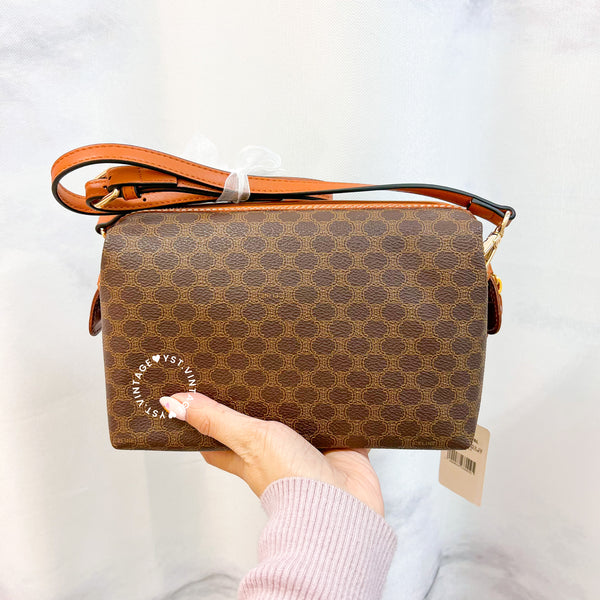 Vintage CELINE Macadam Makeup Bag - Brown 014