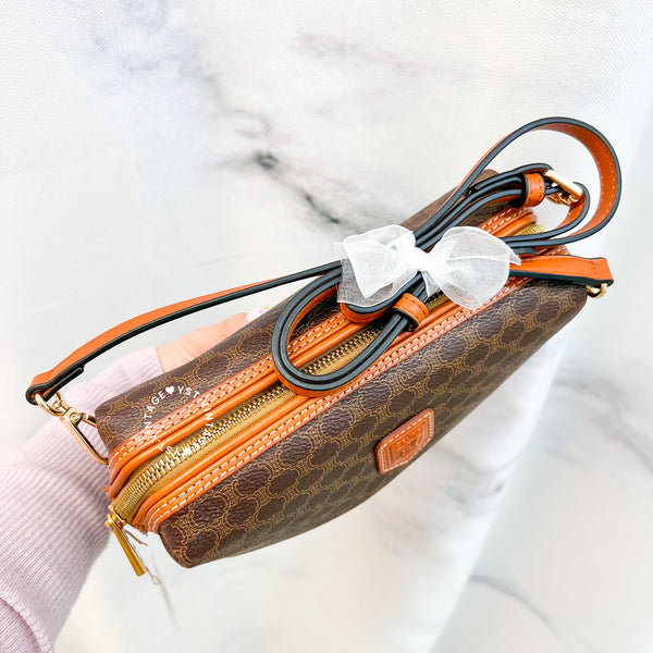 Vintage CELINE Macadam Makeup Bag - Brown 014