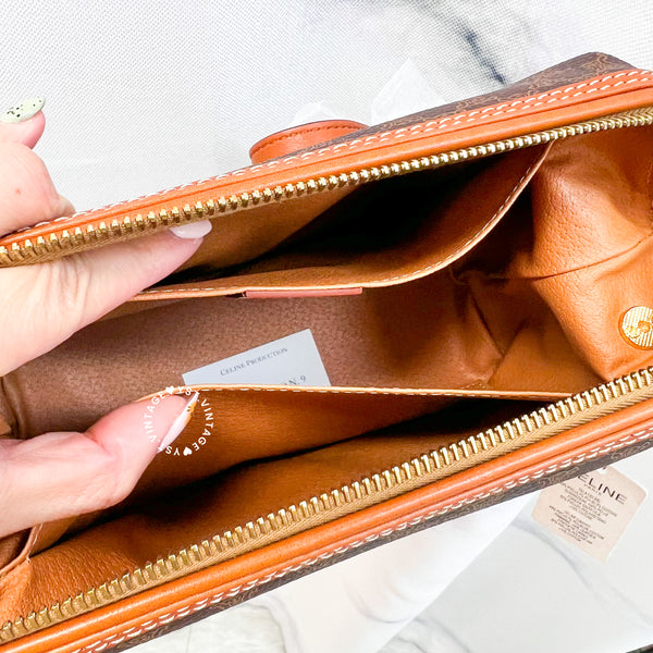 Vintage CELINE Macadam Makeup Bag - Brown 014