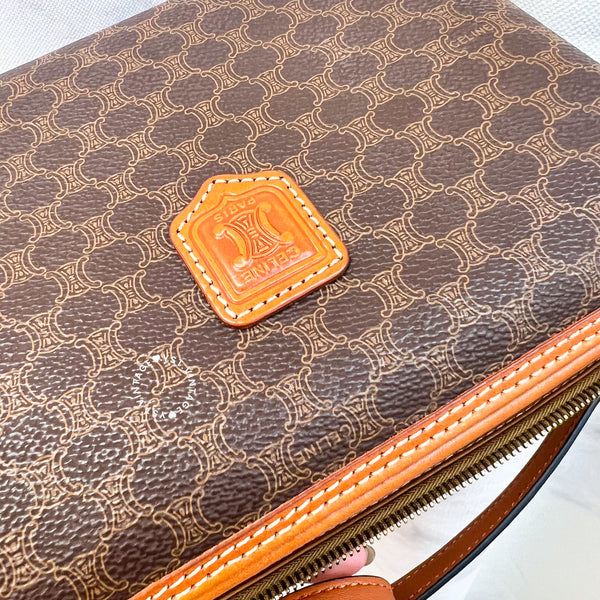 Vintage CELINE Macadam Makeup Bag - Brown 014