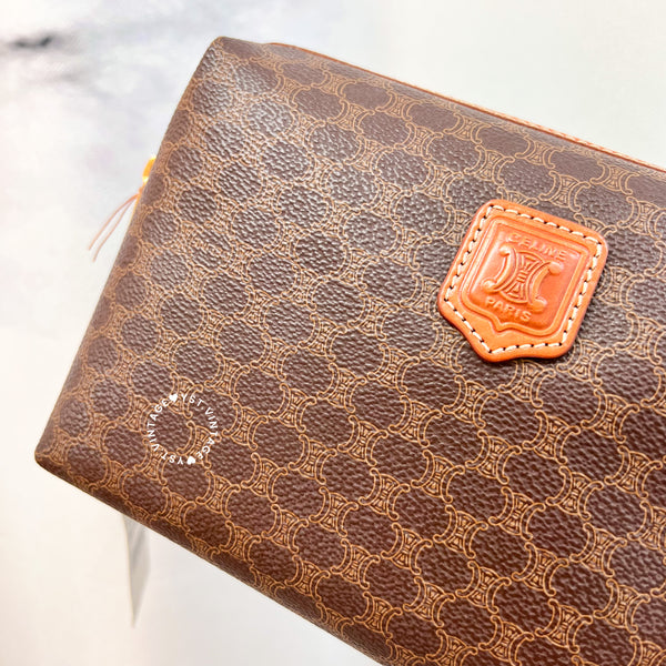 Vintage CELINE Macadam Makeup Bag - Brown 014