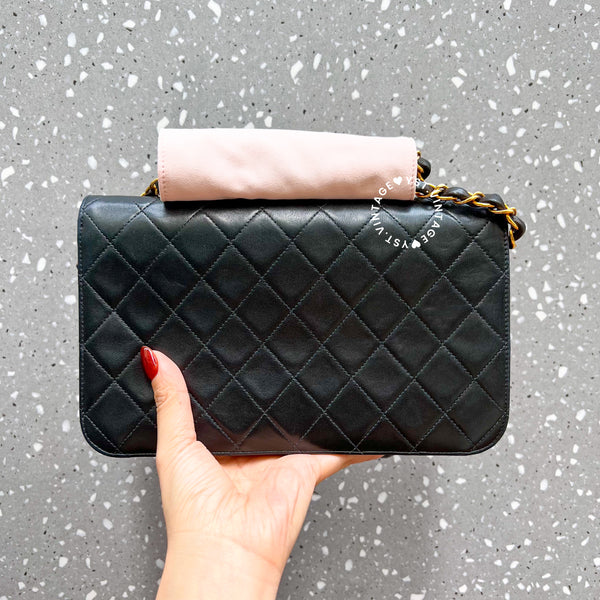 Vintage Chanel Push Lock Flap Bag - Black*Gold