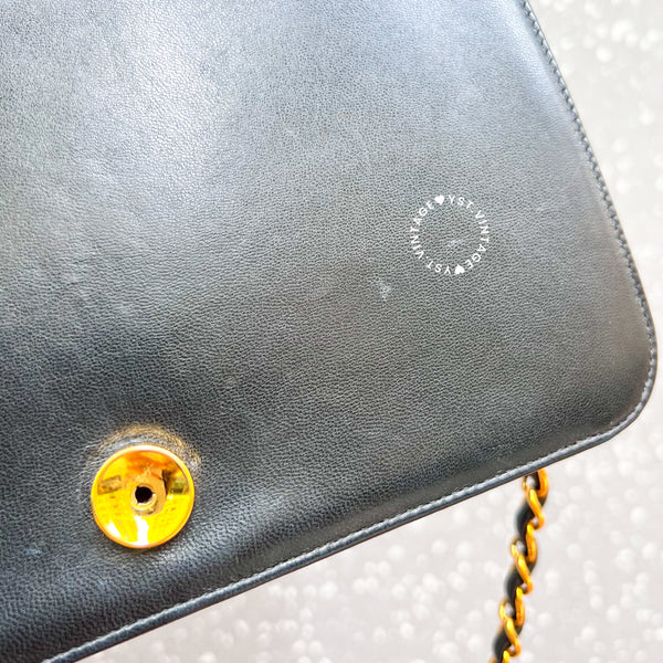 Vintage Chanel Push Lock Flap Bag - Black*Gold