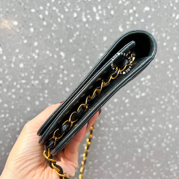 Vintage Chanel Push Lock Flap Bag - Black*Gold