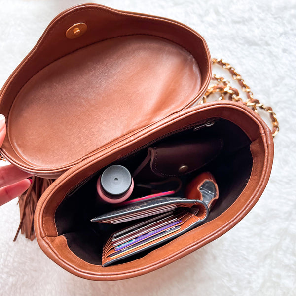 Vintage Chanel Vanity Bag with Tassel - Caramel Latte