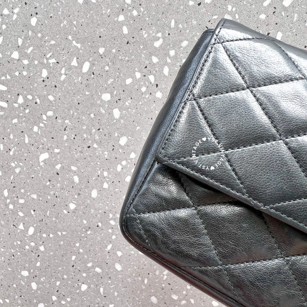 【12.12 中古拍賣】Vintage Chanel Big Coco Mark Flap Bag - Black*Gold