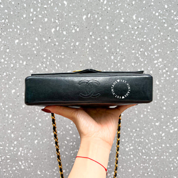 【12.12 中古拍賣】Vintage Chanel Big Coco Mark Flap Bag - Black*Gold