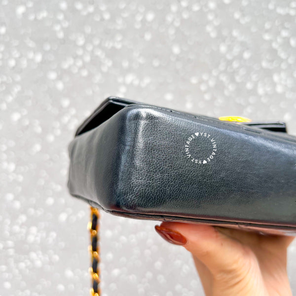 【12.12 中古拍賣】Vintage Chanel Big Coco Mark Flap Bag - Black*Gold