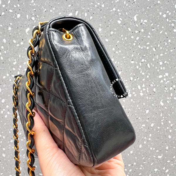 【12.12 中古拍賣】Vintage Chanel Big Coco Mark Flap Bag - Black*Gold