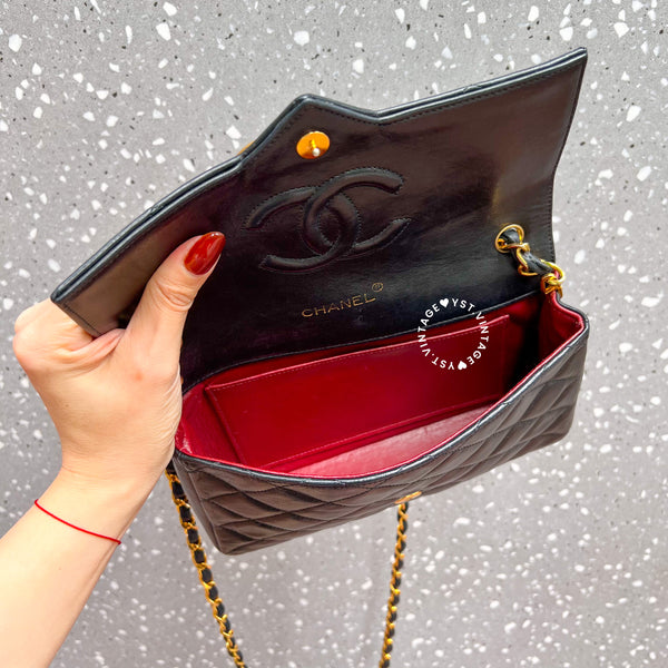 【12.12 中古拍賣】Vintage Chanel Big Coco Mark Flap Bag - Black*Gold