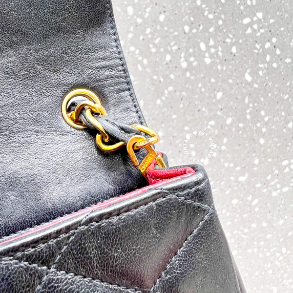 【12.12 中古拍賣】Vintage Chanel Big Coco Mark Flap Bag - Black*Gold