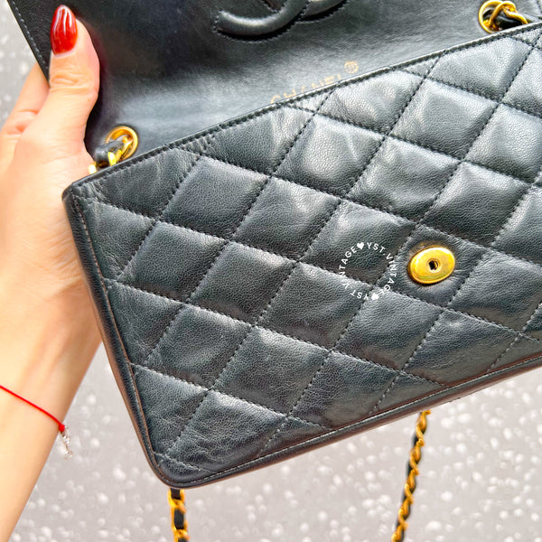 【12.12 中古拍賣】Vintage Chanel Big Coco Mark Flap Bag - Black*Gold