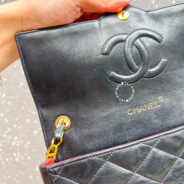 Vintage Chanel Big Coco Mark Flap Bag - Black*Gold