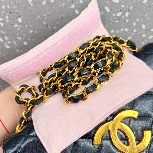 【12.12 中古拍賣】Vintage Chanel Big Coco Mark Flap Bag - Black*Gold