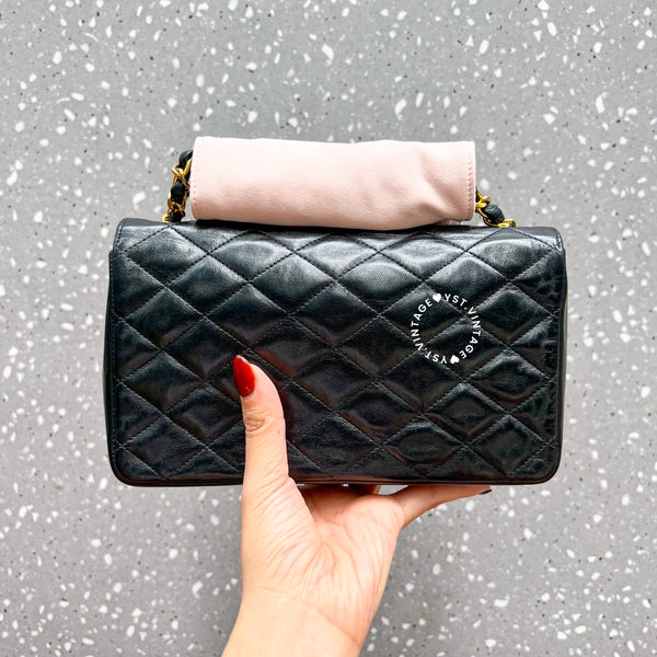 【12.12 中古拍賣】Vintage Chanel Big Coco Mark Flap Bag - Black*Gold
