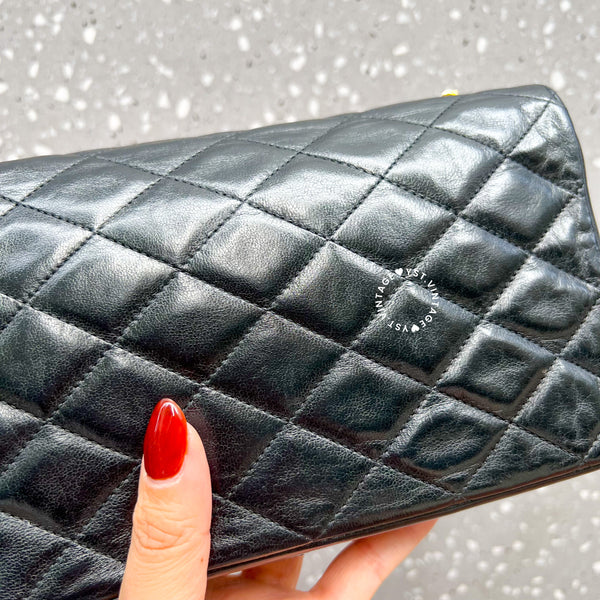 【12.12 中古拍賣】Vintage Chanel Big Coco Mark Flap Bag - Black*Gold