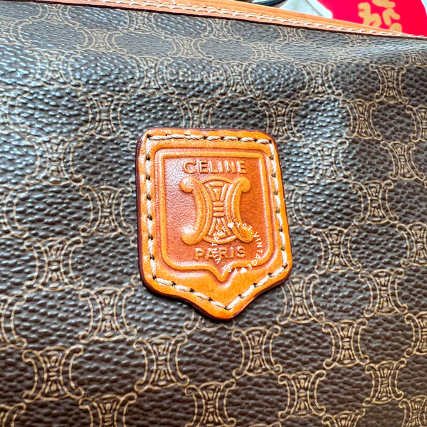 Vintage CELINE 1990s Macadam Makeup Bag - Brown 007