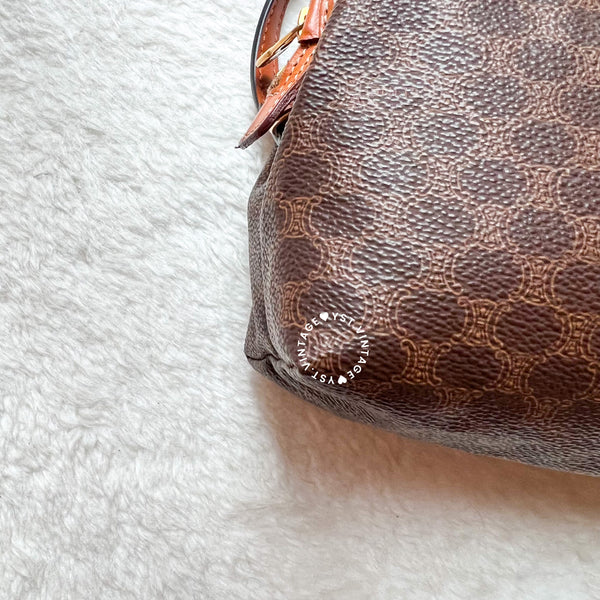 Vintage CELINE 1990s Macadam Makeup Bag - Brown 007