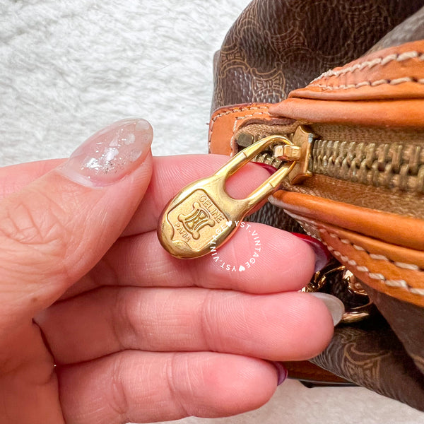 Vintage CELINE 1990s Macadam Makeup Bag - Brown 007