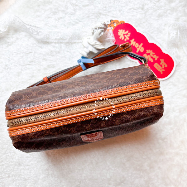 Vintage CELINE 1990s Macadam Makeup Bag - Brown 007