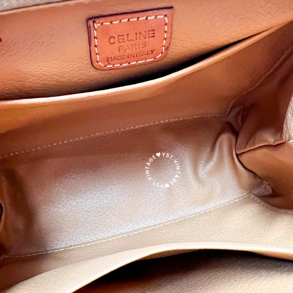 Vintage CELINE 1990s Macadam Makeup Bag - Brown 007