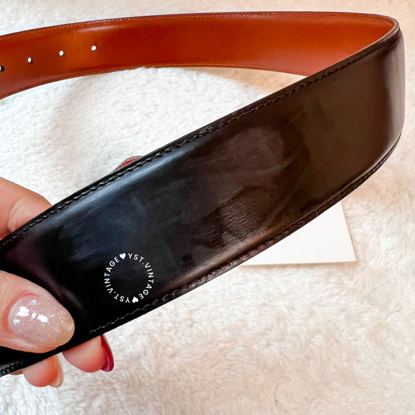 Vintage Loewe L Belt - Black/Brown
