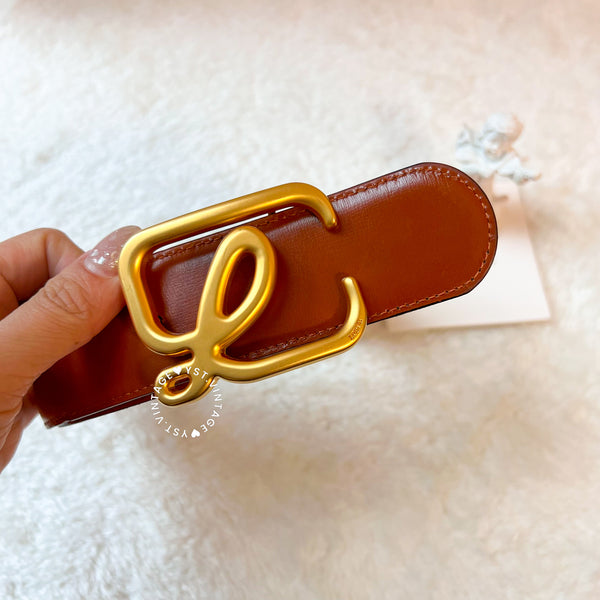 Vintage Loewe L Belt - Black/Brown