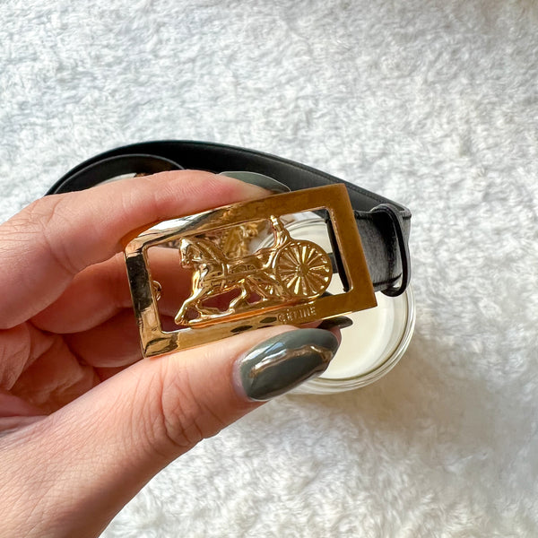 Vintage CELINE Sulky Belt - Black 003