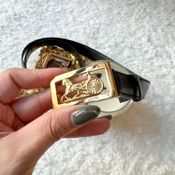 Vintage CELINE Sulky Belt - Black 003