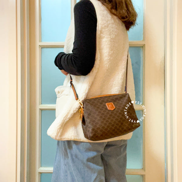 Vintage CELINE 1990s Macadam Makeup Bag - Brown 007