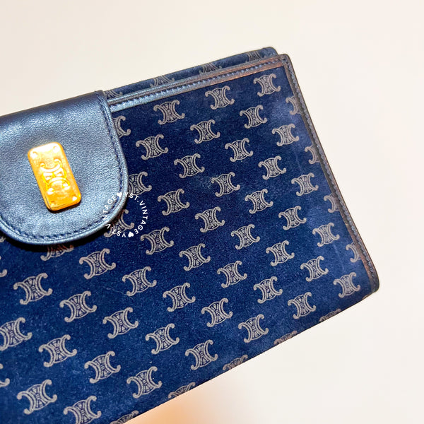 Vintage CELINE Macadam Long Wallet - Navy