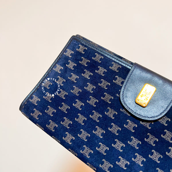 Vintage CELINE Macadam Long Wallet - Navy
