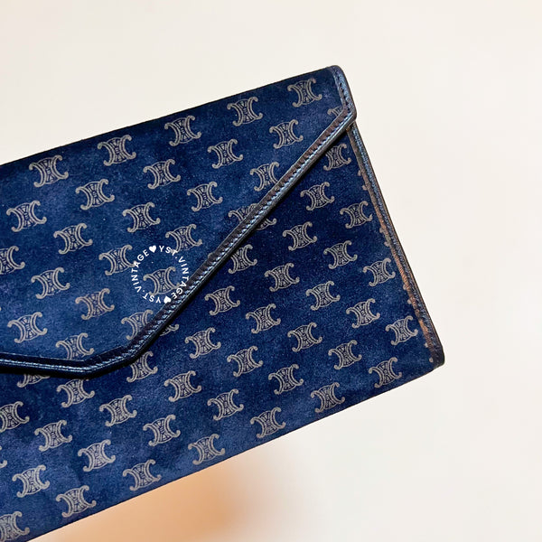 Vintage CELINE Macadam Long Wallet - Navy