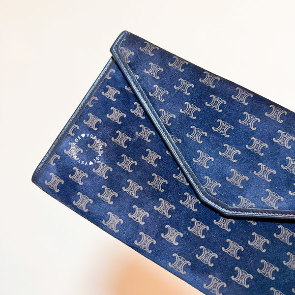 Vintage CELINE Macadam Long Wallet - Navy