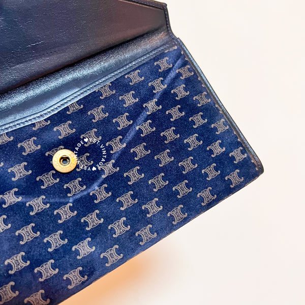 Vintage CELINE Macadam Long Wallet - Navy