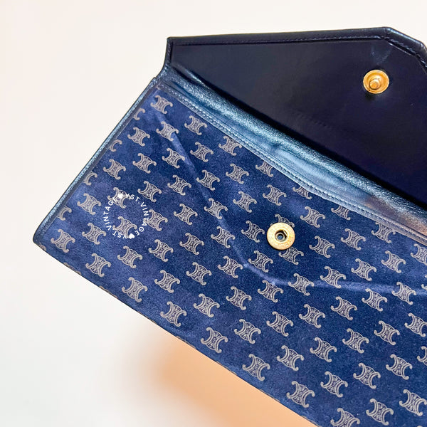 Vintage CELINE Macadam Long Wallet - Navy